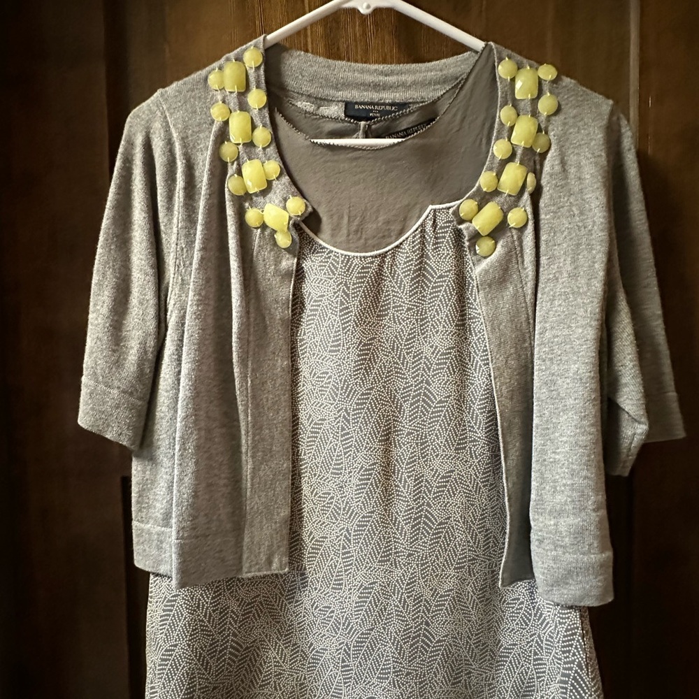 Banana Republic Petite Small Sweater Blouse Set